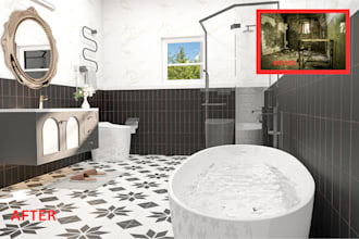 create renovation remodel design with realistic 3d rendering