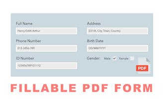 convert, design fillable PDF form