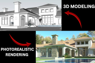 create architectural 3d models and renders for exterior house visualization