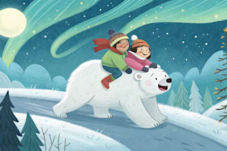 illustrate children book illustration, christian story book and christmas book