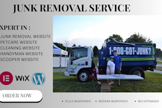 design wordpress junk removal website, handyman website and landing page
