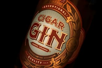 design modern cigar label, cigar band, cigar ring and cigar box logo