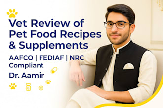 review and certify your pet food or supplement as a veterinarian