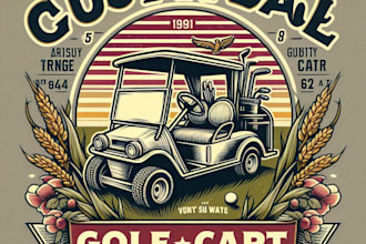 design high quality golf craft mascot logo with t shirt design