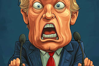 draw high quality political cartoon