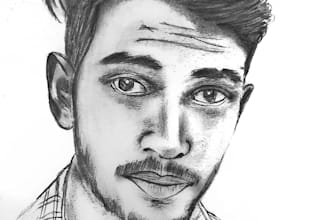 draw a handmade realistic pencil portrait from your photo