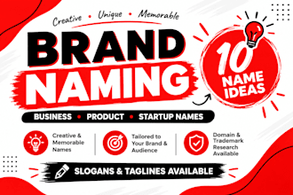 create a unique and catchy brand name, slogan, or tagline