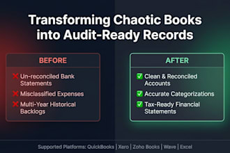 expert quickbooks online and xero bookkeeping, cleanup