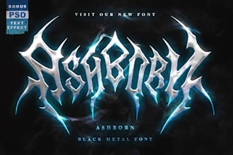 design a raw and authentic black metal font logo