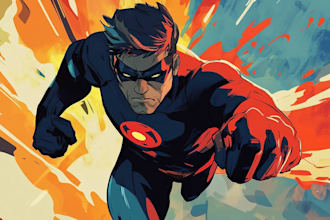 do superhero comic artwork and book