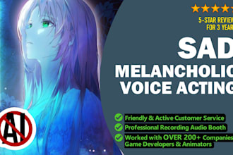 do sad and melancholic narration female voice over actor