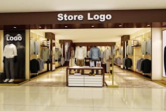 do 3d clothing store design, retail shop, 3d fashion boutique