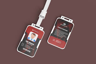design a professional and modern id card for your company or school