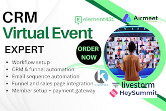 setup element451 heysummit kartra kajabi confetti airmeet livestorm vfairs hopin