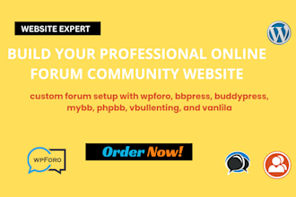 build a custom wordpress forum or community website, buddyboss phpbb, or xenforo