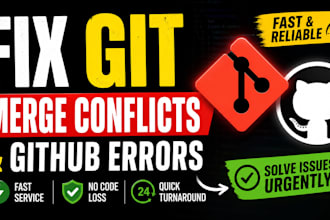 fix git merge conflicts and github errors urgently