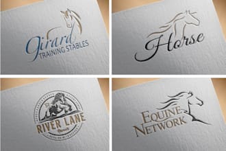 do professional horseshoe equestrian equine horse logo harness racing for you