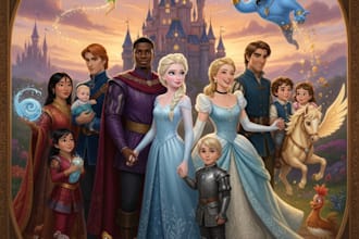 design a disney family portrait