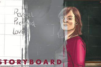 draw detailed storyboard for films, animations, commercials