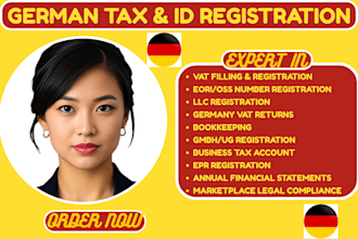 handle german tax vat registration eori, lucid oss tax filing CPA hmrc datev llc