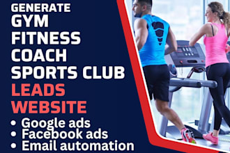 generate gym fitness coach sports club leads build fitness gym website