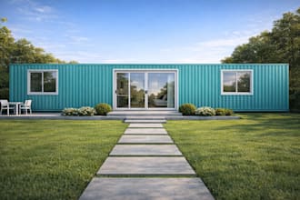 design your shipping container home, modular house, shop, or cafe with 3d render