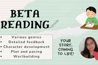 beta read and critique your manuscript constructively with a honest feedback