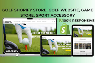 design shopify store golf website golf store golf accessories golf shopify store