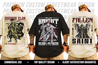 streetwear t shirt design and custom graphic t shirt design