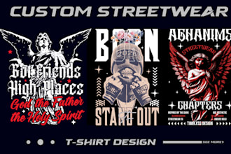 trendy streetwear t shirt and custom graphic t shirt design