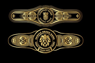 do creative premium cigar band labels cigar box logo design