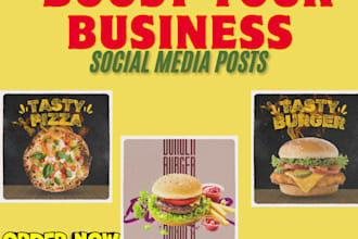 design posters, banners, food menu and social medis posts