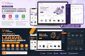 develop a professional laravel ecommerce website with admin panel