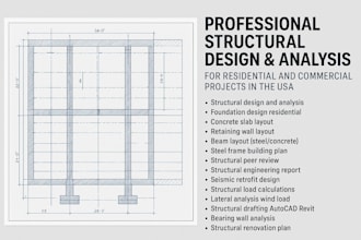 structural design analysis report foundation retaining wall beam seismic USA