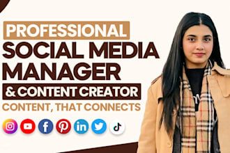 be your social media manager, linkedin, instagram, pinterest, tiktok, facebook