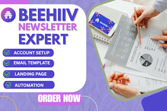 design a stunning beehiiv newsletter, landing page, and custom email template