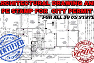 do licensed and structural architectural stamp, stamp for california, us project
