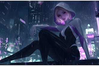 illustrate realistic superhero cartoon comic character comic book page webcomic