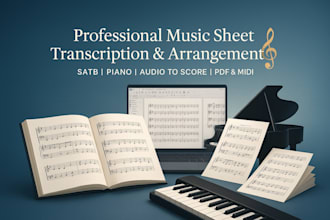 create professional music sheet transcription music arrangement satb piano sheet