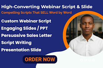 write a high converting webinar script slides and sales letter
