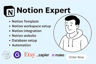 create, design and setup your custom notion template with dashboard