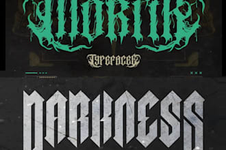 do custom blackletter text old english font logo design 24 hours