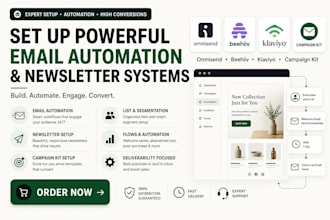 set up omnisend automation beehiiv automation klaviyo campaign kit newsletters