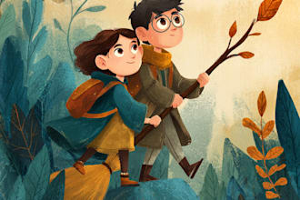draw children story book illustration
