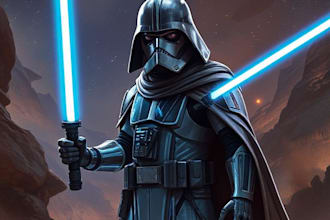 draw you as a star wars character and sci fi character