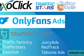 setup traffic junky campaign, design banners, exoclick, redtrack, juicyads, seo