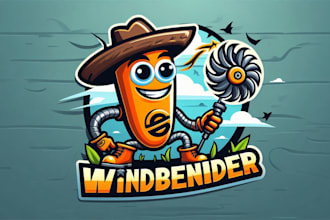 design wind bender mascot logo  with free source files