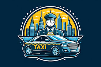 make modern taxi car logo with satisfaction guaranteed