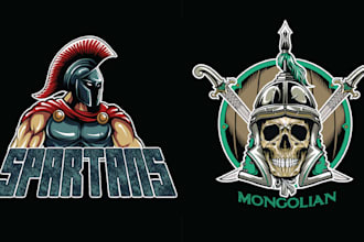 do vector spartan skull warrior logo illustration design