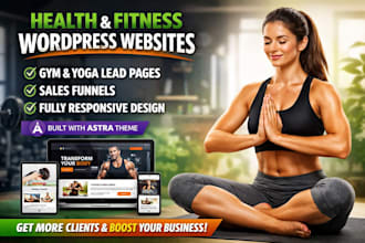 generate health and fitness gym yoga leads wordpress website with astra theme